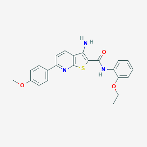 molecular formula C23H21N3O3S B459698 3-amino-N-(2-ethoxyphenyl)-6-(4-methoxyphenyl)thieno[2,3-b]pyridine-2-carboxamide CAS No. 445268-19-9