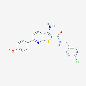 molecular formula C22H18ClN3O2S B459706 3-amino-N-(4-chlorobenzyl)-6-(4-methoxyphenyl)thieno[2,3-b]pyridine-2-carboxamide 