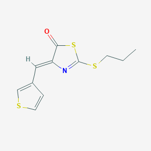 molecular formula C11H11NOS3 B4597076 2-(propylthio)-4-(3-thienylmethylene)-1,3-thiazol-5(4H)-one 