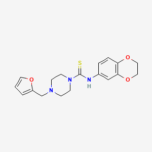 N-(2,3-dihydro-1,4-benzodioxin-6-yl)-4-(2-furylmethyl)-1-piperazinecarbothioamide