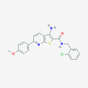 molecular formula C22H18ClN3O2S B459711 3-amino-N-(2-chlorobenzyl)-6-(4-methoxyphenyl)thieno[2,3-b]pyridine-2-carboxamide CAS No. 445268-53-1