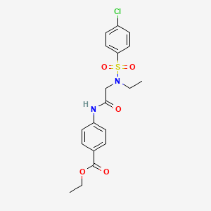 molecular formula C19H21ClN2O5S B4597124 ethyl 4-({N-[(4-chlorophenyl)sulfonyl]-N-ethylglycyl}amino)benzoate 