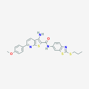 3-amino-6-(4-methoxyphenyl)-N-(2-propylsulfanyl-1,3-benzothiazol-6-yl)thieno[2,3-b]pyridine-2-carboxamide