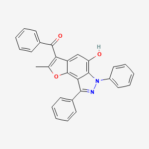 molecular formula C29H20N2O3 B4597193 (5-hydroxy-2-methyl-6,8-diphenyl-6H-furo[2,3-e]indazol-3-yl)(phenyl)methanone 