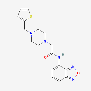 molecular formula C17H19N5O2S B4597216 N-2,1,3-benzoxadiazol-4-yl-2-[4-(2-thienylmethyl)-1-piperazinyl]acetamide 