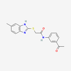 molecular formula C18H17N3O2S B4597217 N-(3-acetylphenyl)-2-[(5-methyl-1H-benzimidazol-2-yl)thio]acetamide 