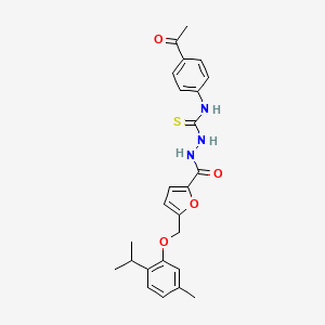 molecular formula C25H27N3O4S B4597228 N-(4-acetylphenyl)-2-{5-[(2-isopropyl-5-methylphenoxy)methyl]-2-furoyl}hydrazinecarbothioamide 