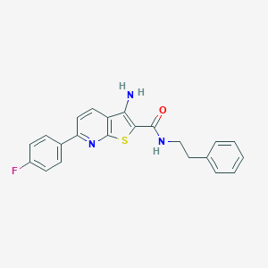 molecular formula C22H18FN3OS B459727 3-amino-6-(4-fluorophenyl)-N-(2-phenylethyl)thieno[2,3-b]pyridine-2-carboxamide CAS No. 625370-07-2