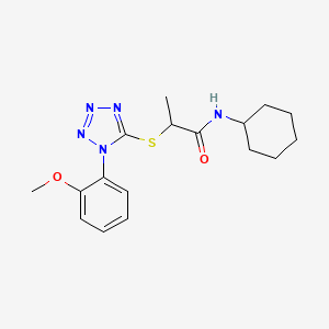 N-cyclohexyl-2-{[1-(2-methoxyphenyl)-1H-tetrazol-5-yl]thio}propanamide