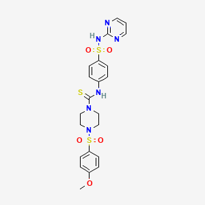 4-[(4-methoxyphenyl)sulfonyl]-N-{4-[(2-pyrimidinylamino)sulfonyl]phenyl}-1-piperazinecarbothioamide