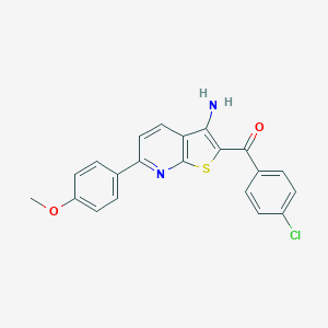 molecular formula C21H15ClN2O2S B459730 [3-Amino-6-(4-methoxyphenyl)thieno[2,3-b]pyridin-2-yl](4-chlorophenyl)methanone 