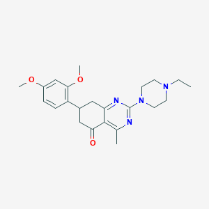 molecular formula C23H30N4O3 B4597301 7-(2,4-dimethoxyphenyl)-2-(4-ethylpiperazin-1-yl)-4-methyl-7,8-dihydroquinazolin-5(6H)-one 