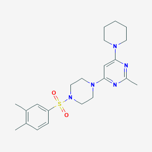 molecular formula C22H31N5O2S B4597331 4-[4-(3,4-Dimethylbenzenesulfonyl)piperazin-1-YL]-2-methyl-6-(piperidin-1-YL)pyrimidine 