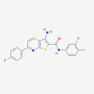 molecular formula C21H15F2N3OS B459734 3-amino-N-(3-fluoro-4-methylphenyl)-6-(4-fluorophenyl)thieno[2,3-b]pyridine-2-carboxamide 