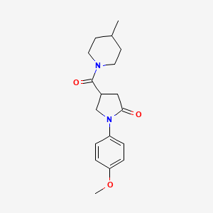 1-(4-methoxyphenyl)-4-[(4-methyl-1-piperidinyl)carbonyl]-2-pyrrolidinone