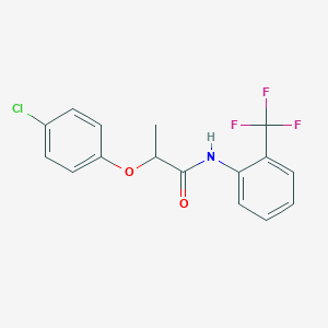 molecular formula C16H13ClF3NO2 B4597354 2-(4-chlorophenoxy)-N-[2-(trifluoromethyl)phenyl]propanamide 