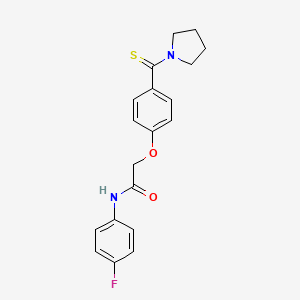 N-(4-fluorophenyl)-2-[4-(1-pyrrolidinylcarbonothioyl)phenoxy]acetamide