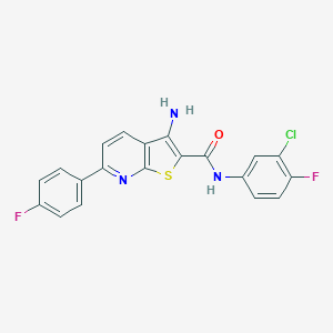 3-amino-N-(3-chloro-4-fluorophenyl)-6-(4-fluorophenyl)thieno[2,3-b]pyridine-2-carboxamide