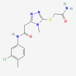 2-{5-[(2-amino-2-oxoethyl)thio]-4-methyl-4H-1,2,4-triazol-3-yl}-N-(3-chloro-4-methylphenyl)acetamide