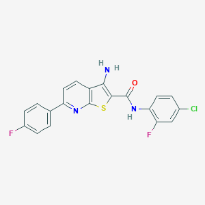 3-amino-N-(4-chloro-2-fluorophenyl)-6-(4-fluorophenyl)thieno[2,3-b]pyridine-2-carboxamide
