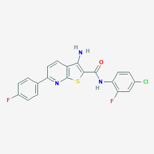 molecular formula C20H12ClF2N3OS B459742 3-amino-N-(4-chloro-2-fluorophenyl)-6-(4-fluorophenyl)thieno[2,3-b]pyridine-2-carboxamide 