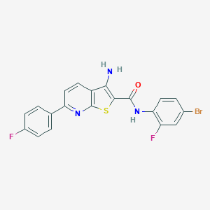 molecular formula C20H12BrF2N3OS B459744 3-amino-N-(4-bromo-2-fluorophenyl)-6-(4-fluorophenyl)thieno[2,3-b]pyridine-2-carboxamide 