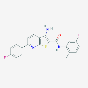 molecular formula C21H15F2N3OS B459748 3-amino-N-(5-fluoro-2-methylphenyl)-6-(4-fluorophenyl)thieno[2,3-b]pyridine-2-carboxamide 