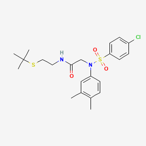 molecular formula C22H29ClN2O3S2 B4597487 N~1~-[2-(叔丁基硫代)乙基]-N~2~-[(4-氯苯基)磺酰基]-N~2~-(3,4-二甲基苯基)甘氨酰胺 