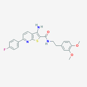 molecular formula C24H22FN3O3S B459749 3-amino-N-[2-(3,4-dimethoxyphenyl)ethyl]-6-(4-fluorophenyl)thieno[2,3-b]pyridine-2-carboxamide CAS No. 625370-50-5