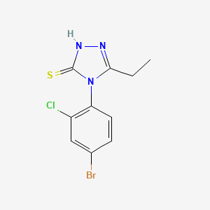 molecular formula C10H9BrClN3S B4597497 4-(4-bromo-2-chlorophenyl)-5-ethyl-4H-1,2,4-triazole-3-thiol 