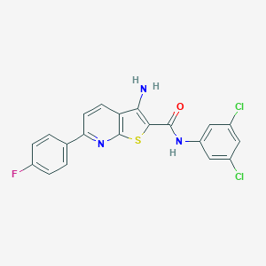 molecular formula C20H12Cl2FN3OS B459750 3-amino-N-(3,5-dichlorophenyl)-6-(4-fluorophenyl)thieno[2,3-b]pyridine-2-carboxamide 