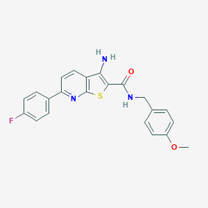 molecular formula C22H18FN3O2S B459751 3-amino-6-(4-fluorophenyl)-N-(4-methoxybenzyl)thieno[2,3-b]pyridine-2-carboxamide CAS No. 625370-56-1