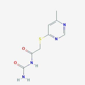 molecular formula C8H10N4O2S B4597512 N-(aminocarbonyl)-2-[(6-methylpyrimidin-4-yl)thio]acetamide 