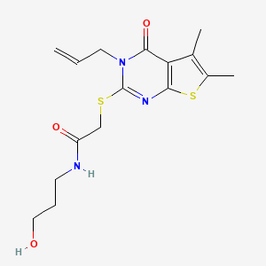 2-[(3-allyl-5,6-dimethyl-4-oxo-3,4-dihydrothieno[2,3-d]pyrimidin-2-yl)thio]-N-(3-hydroxypropyl)acetamide