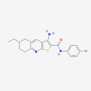 molecular formula C20H20BrN3OS B459754 3-amino-N-(4-bromophenyl)-6-ethyl-5,6,7,8-tetrahydrothieno[2,3-b]quinoline-2-carboxamide CAS No. 445268-84-8