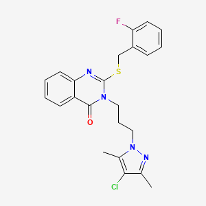 3-[3-(4-chloro-3,5-dimethyl-1H-pyrazol-1-yl)propyl]-2-[(2-fluorobenzyl)thio]-4(3H)-quinazolinone