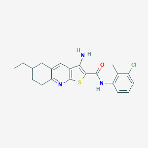 molecular formula C21H22ClN3OS B459756 3-amino-N-(3-chloro-2-methylphenyl)-6-ethyl-5,6,7,8-tetrahydrothieno[2,3-b]quinoline-2-carboxamide CAS No. 625370-13-0