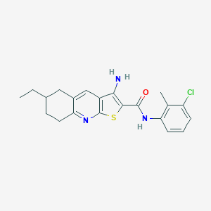 molecular formula C21H22ClN3OS B459756 3-氨基-N-(3-氯-2-甲基苯基)-6-乙基-5,6,7,8-四氢噻吩并[2,3-b]喹啉-2-甲酰胺 CAS No. 625370-13-0