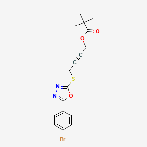 molecular formula C17H17BrN2O3S B4597576 4-{[5-(4-bromophenyl)-1,3,4-oxadiazol-2-yl]thio}-2-butyn-1-yl pivalate 