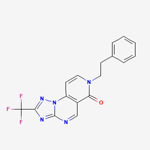 molecular formula C17H12F3N5O B4597577 7-(2-phenylethyl)-2-(trifluoromethyl)pyrido[3,4-e][1,2,4]triazolo[1,5-a]pyrimidin-6(7H)-one 