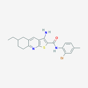 molecular formula C21H22BrN3OS B459758 3-氨基-N-(2-溴-4-甲基苯基)-6-乙基-5,6,7,8-四氢噻吩并[2,3-b]喹啉-2-甲酰胺 CAS No. 625370-15-2