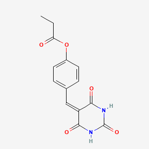 molecular formula C14H12N2O5 B4597633 4-[(2,4,6-三氧代四氢-5(2H)-嘧啶亚甲基)甲基]苯基丙酸酯 