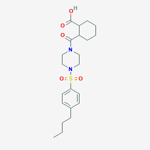 molecular formula C22H32N2O5S B4597634 2-({4-[(4-丁基苯基)磺酰基]-1-哌嗪基}羰基)环己烷羧酸 