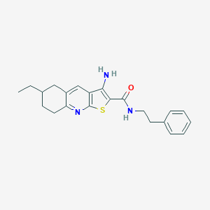 molecular formula C22H25N3OS B459764 3-amino-6-ethyl-N-phenethyl-5,6,7,8-tetrahydrothieno[2,3-b]quinoline-2-carboxamide CAS No. 445268-88-2