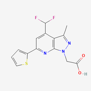 [4-(difluoromethyl)-3-methyl-6-(2-thienyl)-1H-pyrazolo[3,4-b]pyridin-1-yl]acetic acid