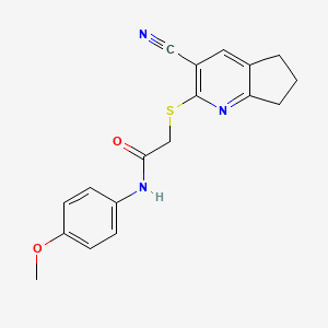 2-({3-CYANO-5H,6H,7H-CYCLOPENTA[B]PYRIDIN-2-YL}SULFANYL)-N-(4-METHOXYPHENYL)ACETAMIDE