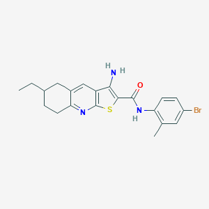 molecular formula C21H22BrN3OS B459766 3-amino-N-(4-bromo-2-methylphenyl)-6-ethyl-5,6,7,8-tetrahydrothieno[2,3-b]quinoline-2-carboxamide CAS No. 445268-90-6