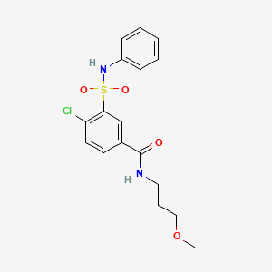 3-(anilinosulfonyl)-4-chloro-N-(3-methoxypropyl)benzamide