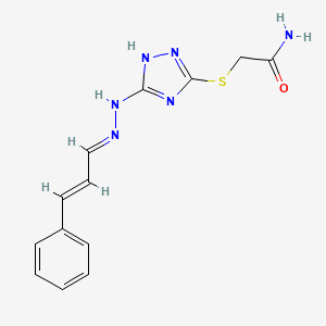 2-({5-[2-(3-phenyl-2-propen-1-ylidene)hydrazino]-4H-1,2,4-triazol-3-yl}thio)acetamide