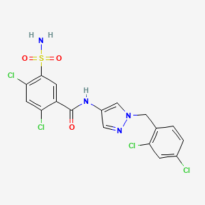 molecular formula C17H12Cl4N4O3S B4597663 5-(aminosulfonyl)-2,4-dichloro-N-[1-(2,4-dichlorobenzyl)-1H-pyrazol-4-yl]benzamide 